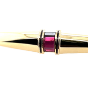 18k Yellow Gold 6MM Omega and Pink Tourmaline Collar