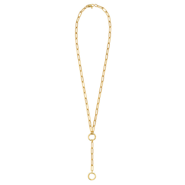 18k Yellow Gold Paperclip Necklace