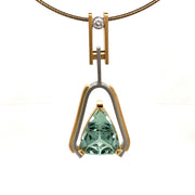 Gordon Aatlo Legacy Collection: Aatlo/Anderson Webbed Halo Aquamarine and Diamond Pendant