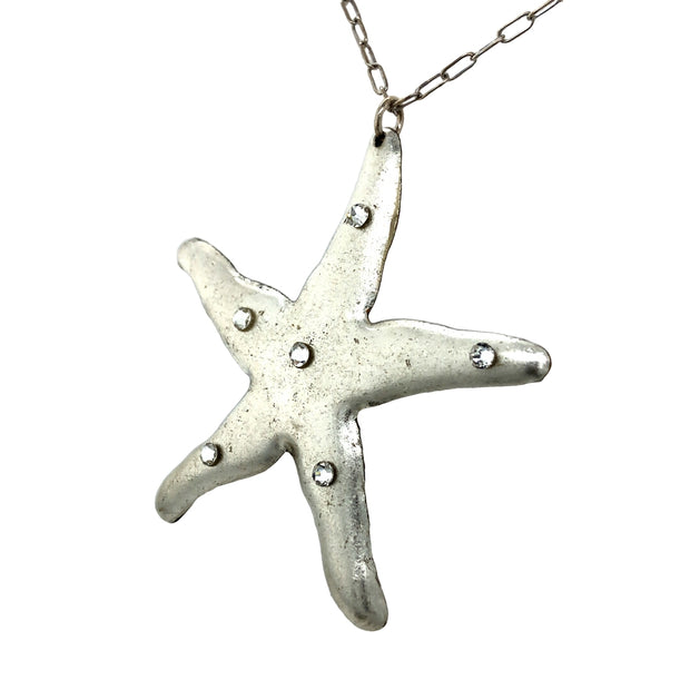 Evocateur Silver Starfish Necklace