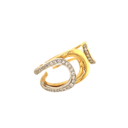 18k Yellow and White Gold Open Sculpture Diamond Band