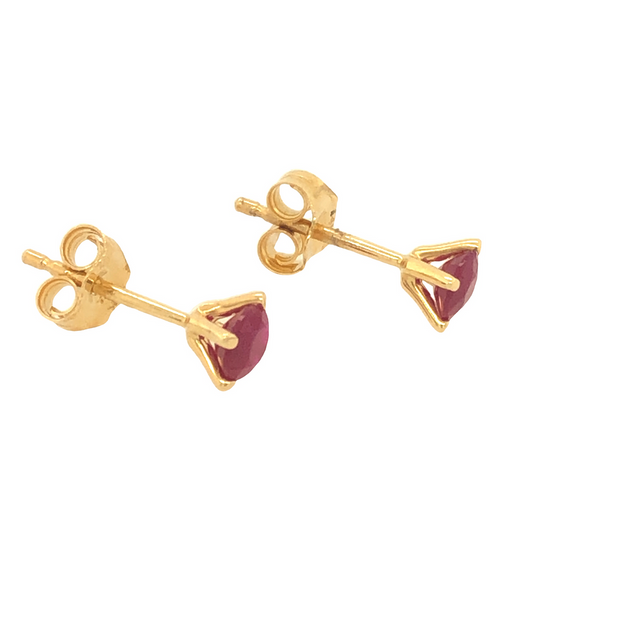 14k Yellow Gold Ruby Stud Earrings