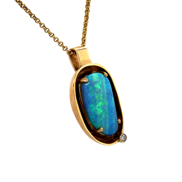 Custom Australian Boulder Opal Pendant