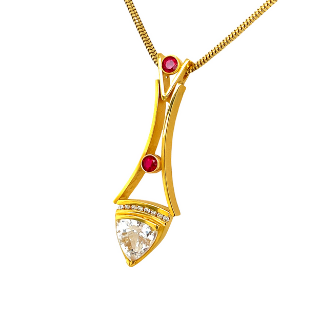Gordon Aatlo Legacy Collection: 18K Sapphire and Ruby Pendant