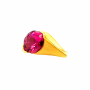 Custom Pink Tourmaline Ring in 18k Yellow Gold