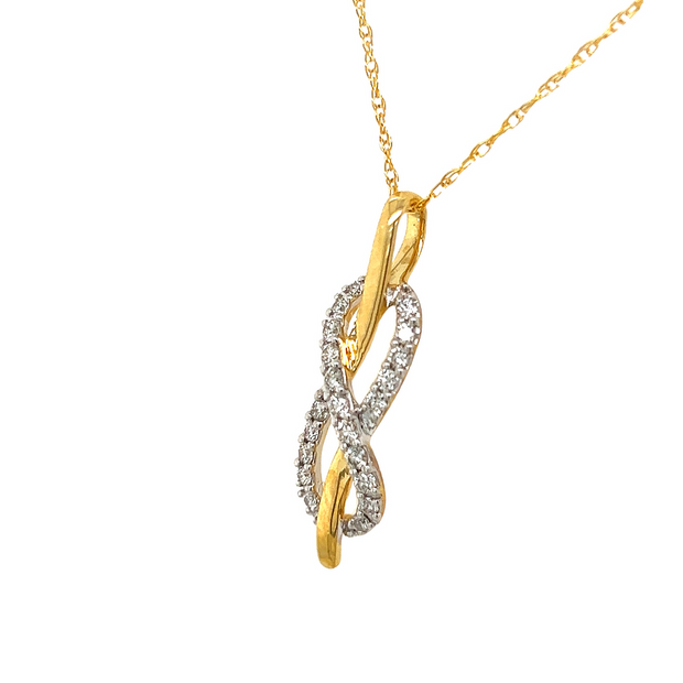 14k Yellow Infinity Inspired Diamond Necklace