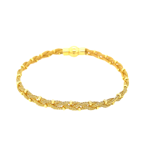 Peter Storm Gold Plated Braided Sterling Silver Bracelet