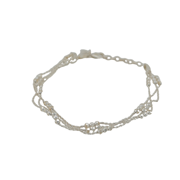 Peter Storm 3-Strand Sterling Silver Chain and Bead Bracelet
