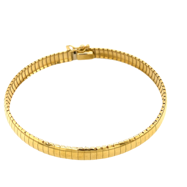 18k Yellow Gold 6mm Domed Omega Bracelet