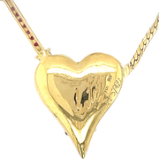 Erte' L'Amour Ruby and Diamond Necklace in 14K Yellow Gold