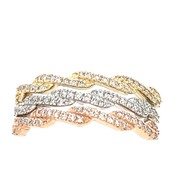 14k Diamond Ring in Yellow, White and Rose Gold