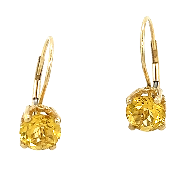 14K Yellow Gold Heliodor Earrings