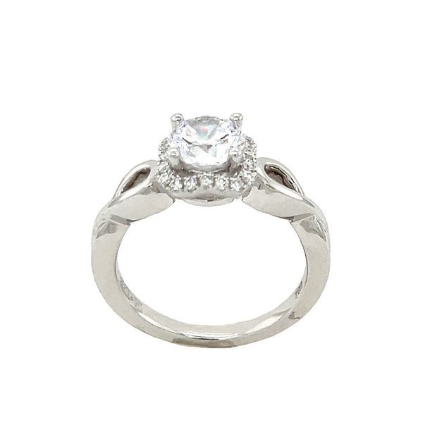 Elma Designs 18k White Gold Diamond Halo Engagement Ring