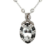 Nigerian Phenakite and Black and White Diamond Pendant