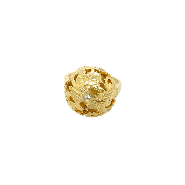 Designer Sterling and 18K Vermeil Ana Ring with Diamond