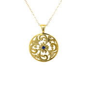 Genoa Sterling and 18K Vermeil Necklace with Blue Sapphire