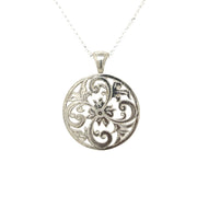 Large Genoa Hand Engraved Sterling Silver Designer Necklace