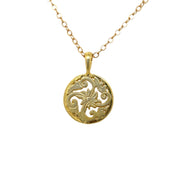 Genoa Sterling Silver and 18k Vermeil Hand Engraved Necklace