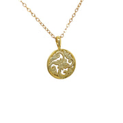 Genoa Sterling Silver and 18k Vermeil Hand Engraved Necklace