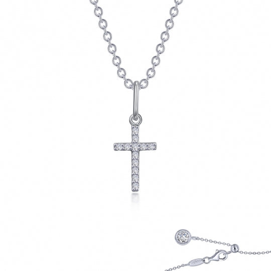 Lafonn White Mini Cross Necklace