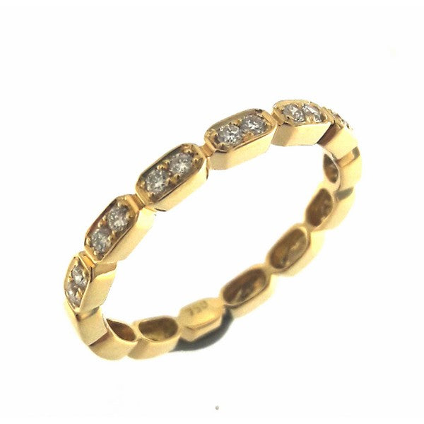 14k Yellow Gold Rectangular Diamond Ring