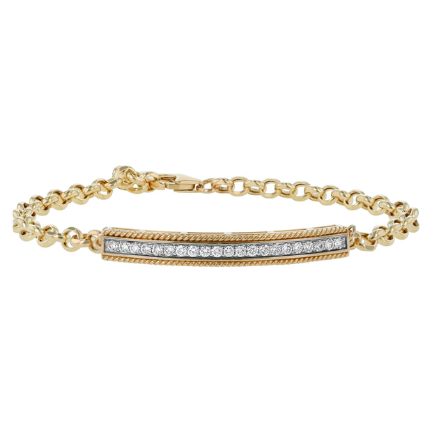 14k Yellow Gold and Diamond Bracelet