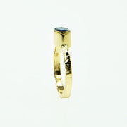 Michael Baksa 14K Gold Blue Ceylon Sapphire Ring