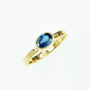 Michael Baksa 14K Gold Blue Ceylon Sapphire Ring