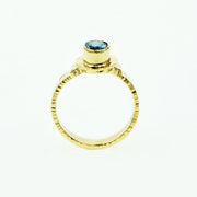 Michael Baksa 14K Gold Blue Ceylon Sapphire Ring