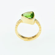 Michael Baksa 14K Gold Forest Green Tourmaline Ring