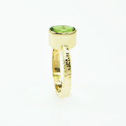 Michael Baksa 14K Gold Light Green Tourmaline Ring