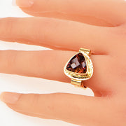 Michael Baksa Bi-Color Rubellite Tourmaline 14K Yellow Gold Ring