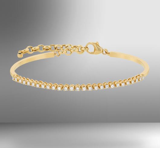 14K Yellow Gold 0.5 Carat Diamond Adjustable Bracelet