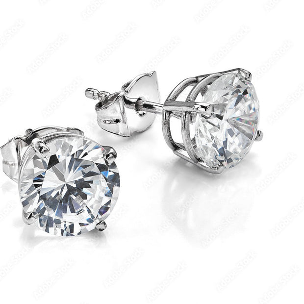 14k White Gold 4 Prong .77 carat Diamond Stud Earrings