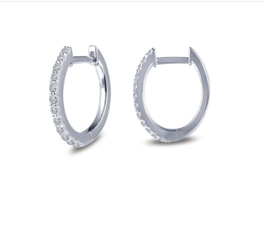 Lafonn 10mm x 11mm Oval Huggie Hoop Earrings