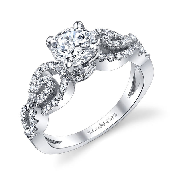 ELMA Designs 18k White Gold Fancy Engagement Ring