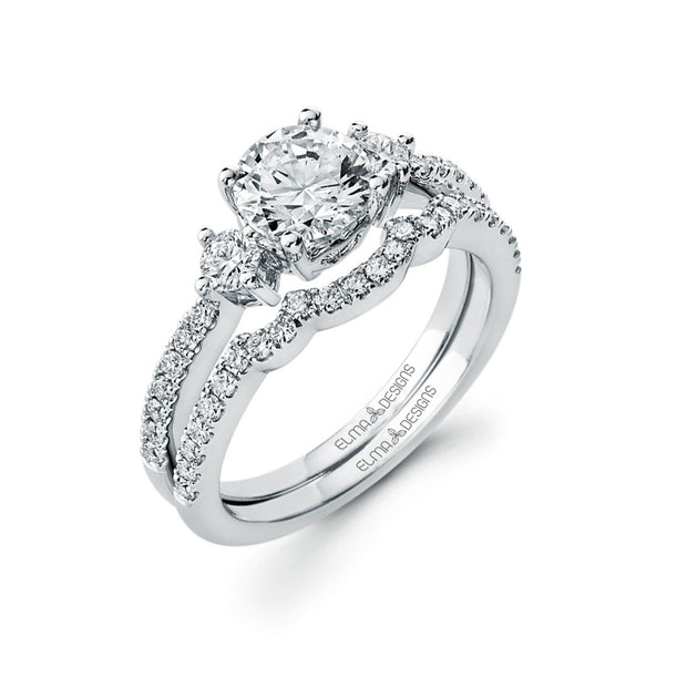 ELMA Designs 18K White Gold Semi Mount Engagement Ring