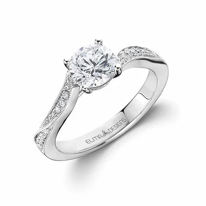 ELMA Designs 18k Pave Set Diamond Engagement Ring