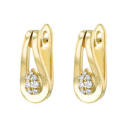 14k Yellow Gold and Diamond Earrings