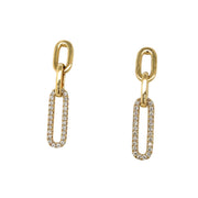 14k Diamond Paperclip Earrings