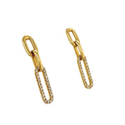 14k Diamond Paperclip Earrings