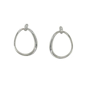 14k White Gold Hoop Earrings with Lab Diamonds