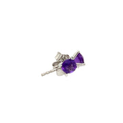 14K White Gold and Amethyst Stud Earrings