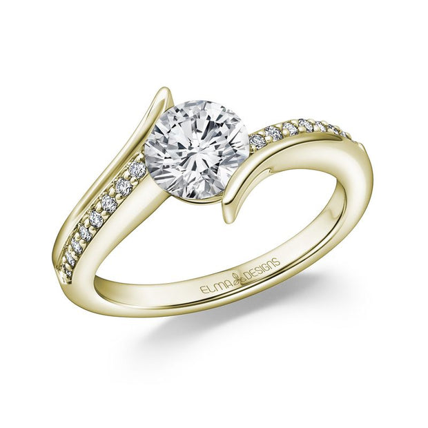 18K Yellow Gold Diamond Engagement Ring