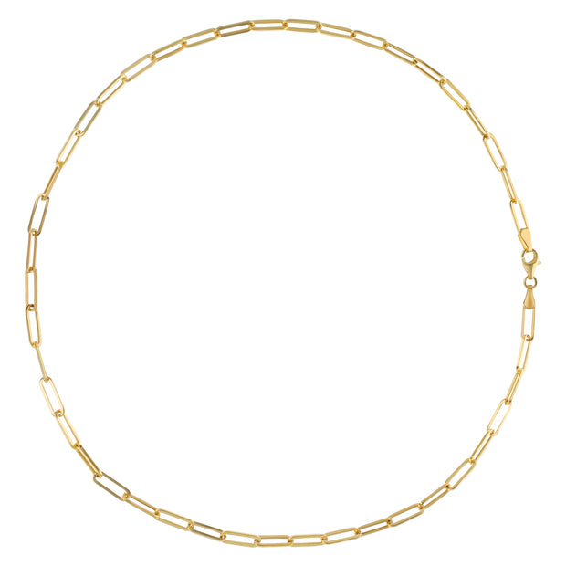 14K Yellow Gold 18" Paperclip Link Necklace