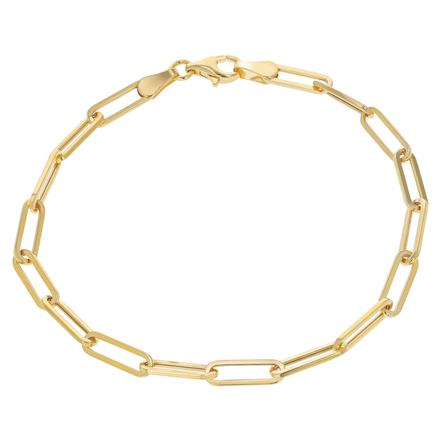 14K  Yellow Gold Papercliip Link Bracelet