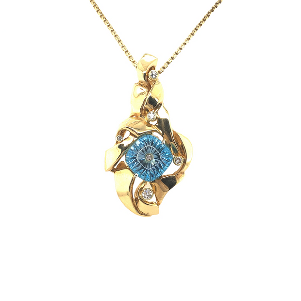 Glenn Lehrer Torus Ring Blue Topaz Pendant