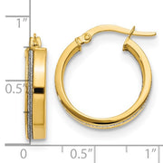 14k Yellow Gold Glimmer Round Hoop Earrings