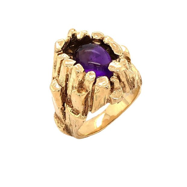 Gordon Aatlo Legacy Collection; 14K Amethyst Cabochon Ring