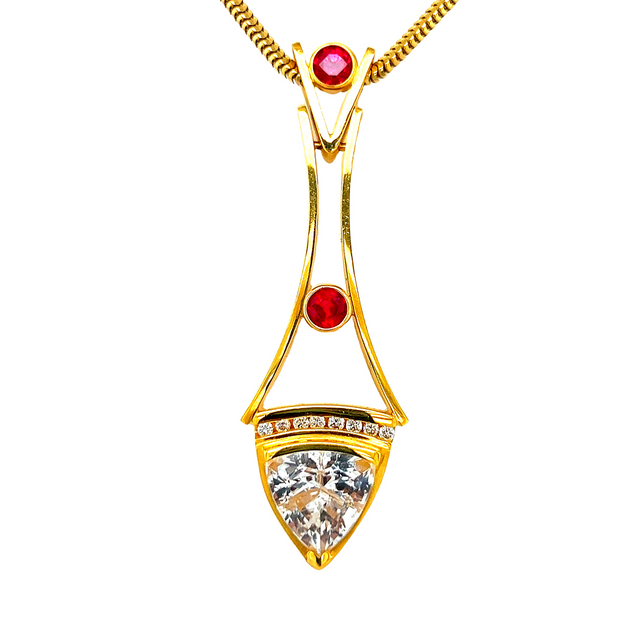 Gordon Aatlo Legacy Collection: 18K Sapphire and Ruby Pendant